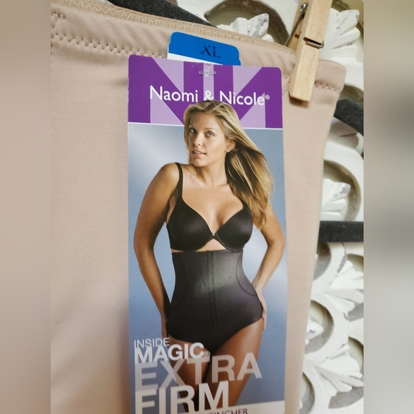 NWT Naomi & Nicole Waist Cincher Trainer Extra Firm Magic Grip XL in Nude - Picture 4 of 13